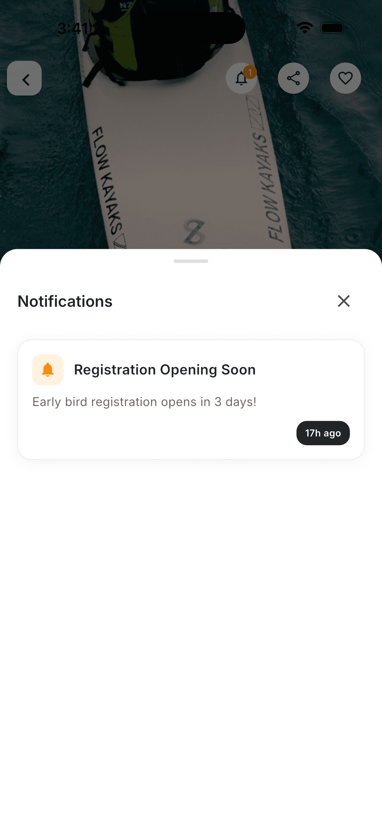 RunCalendar app showing upcoming marathon events and 5K races near you